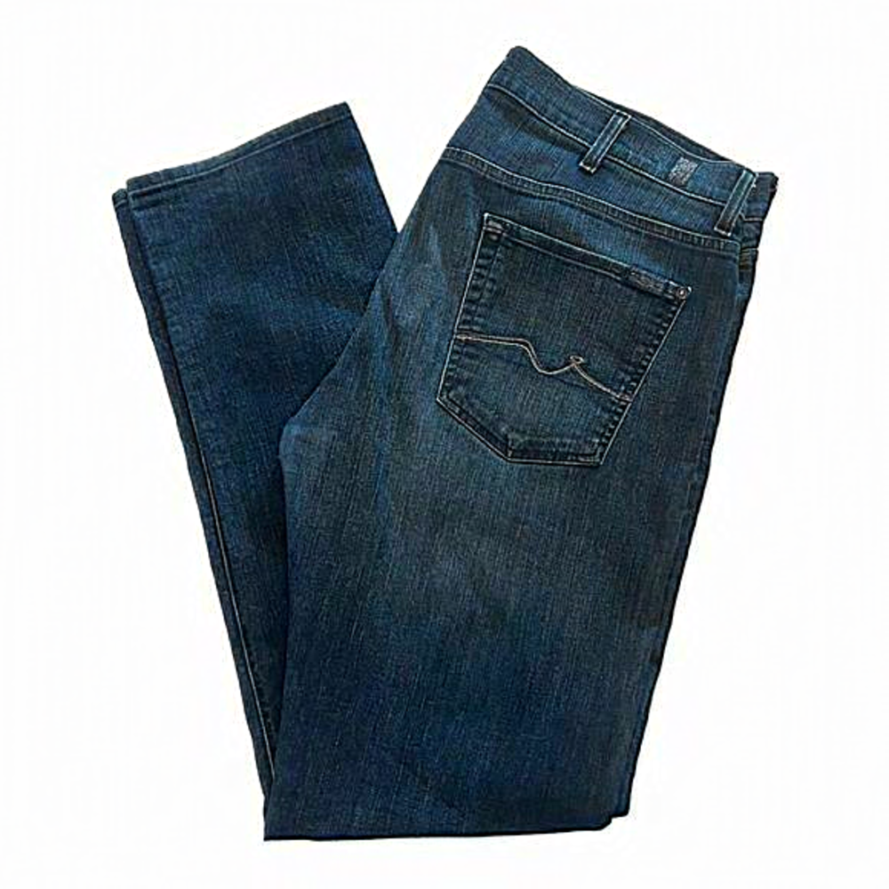 7 FOR ALL MANKIND Slimmy Mens Jeans Size 38x33 Blue Relaxed Fit - Picture 1 of 6